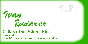 ivan ruderer business card